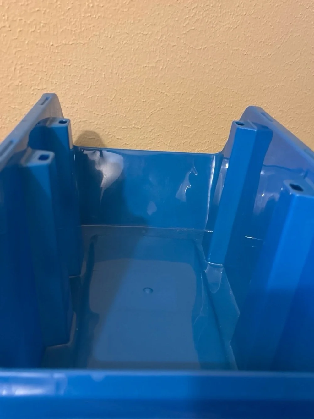Blue Plastic Storage Bin - Home Organization